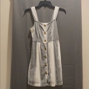 Girls SO gray & white button up dress size 14